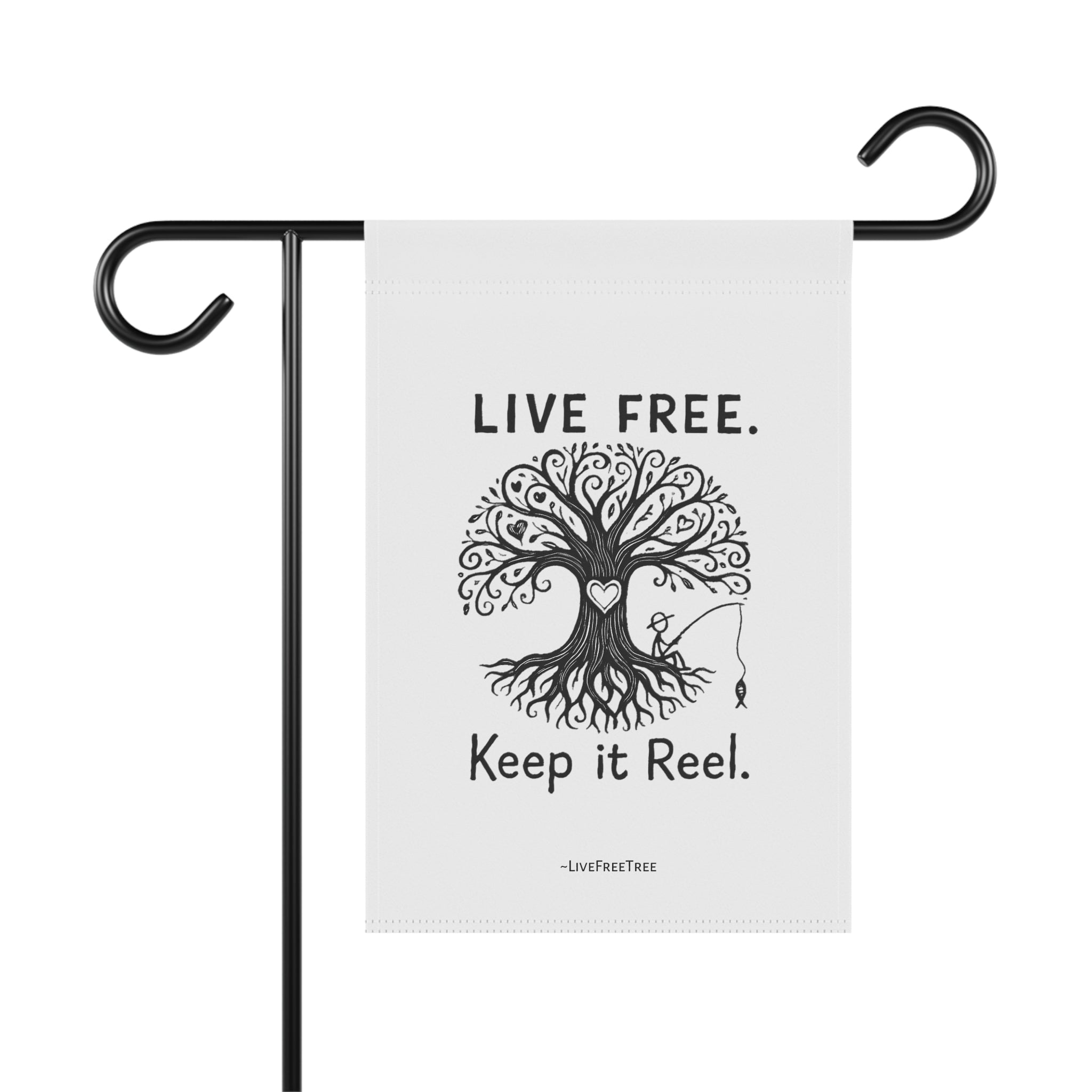Banner Wall Art - Live Free Keep it Reel Fishing Design