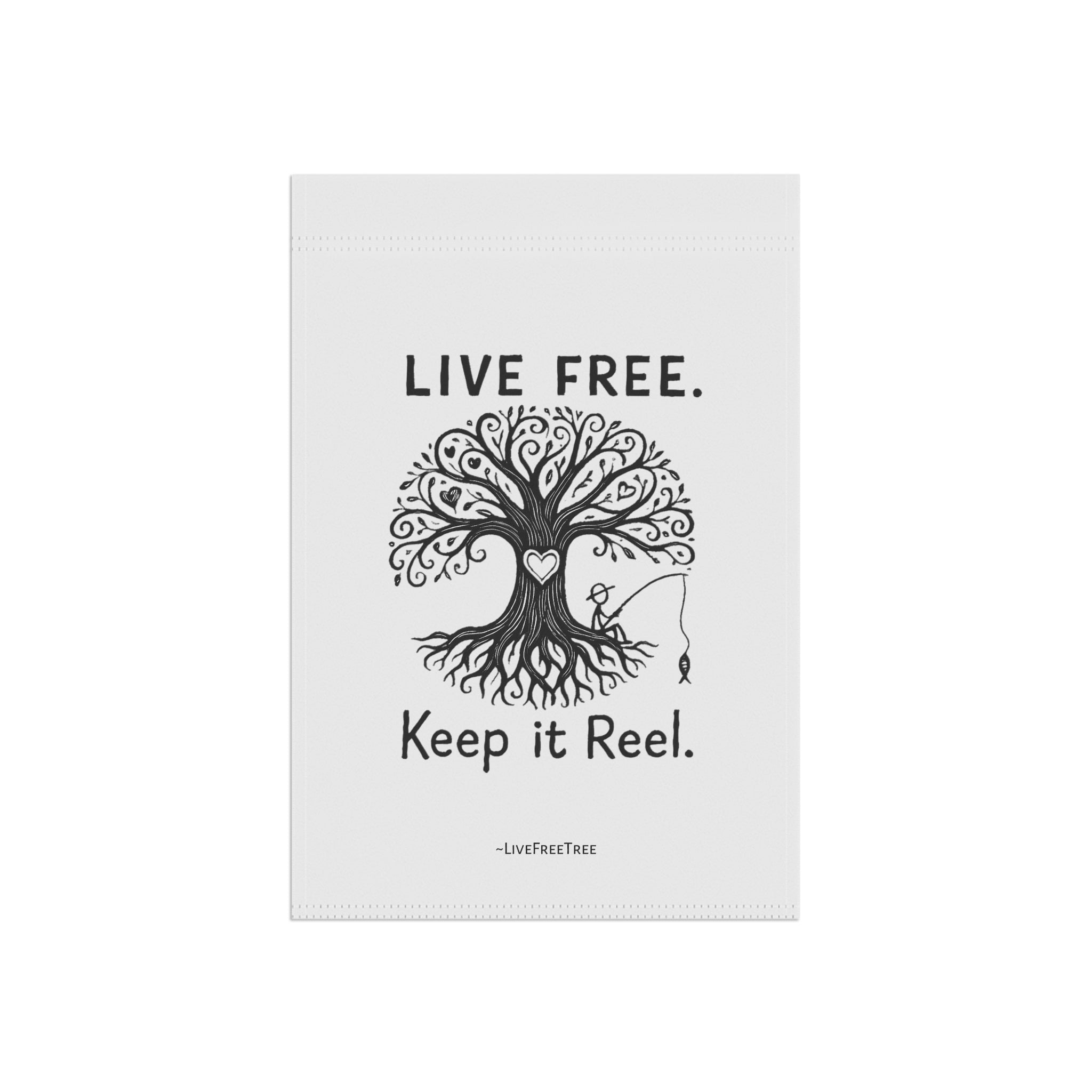 Banner Wall Art - Live Free Keep it Reel Fishing Design
