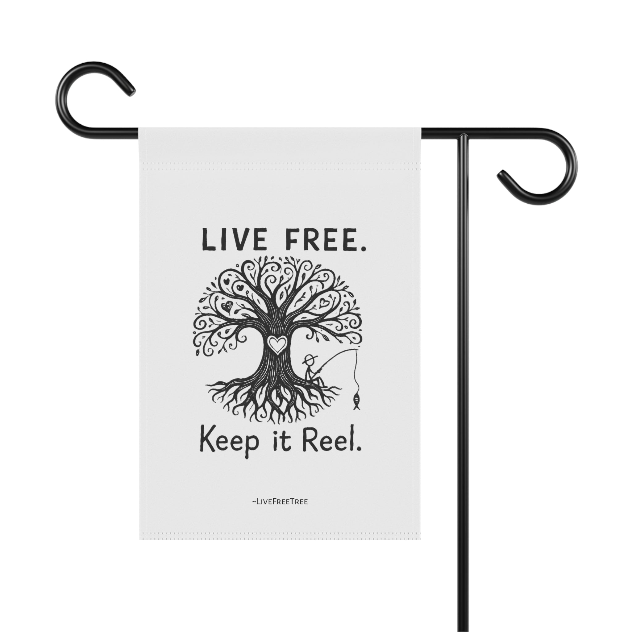 Banner Wall Art - Live Free Keep it Reel Fishing Design